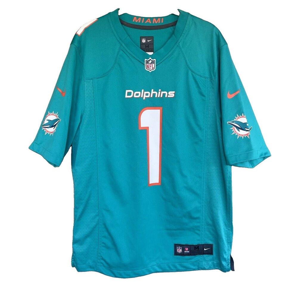 Nike Miami Dolphins Tua Tagovailoa #1 NFL On Field Game Home Aqua Jersey Men’s M